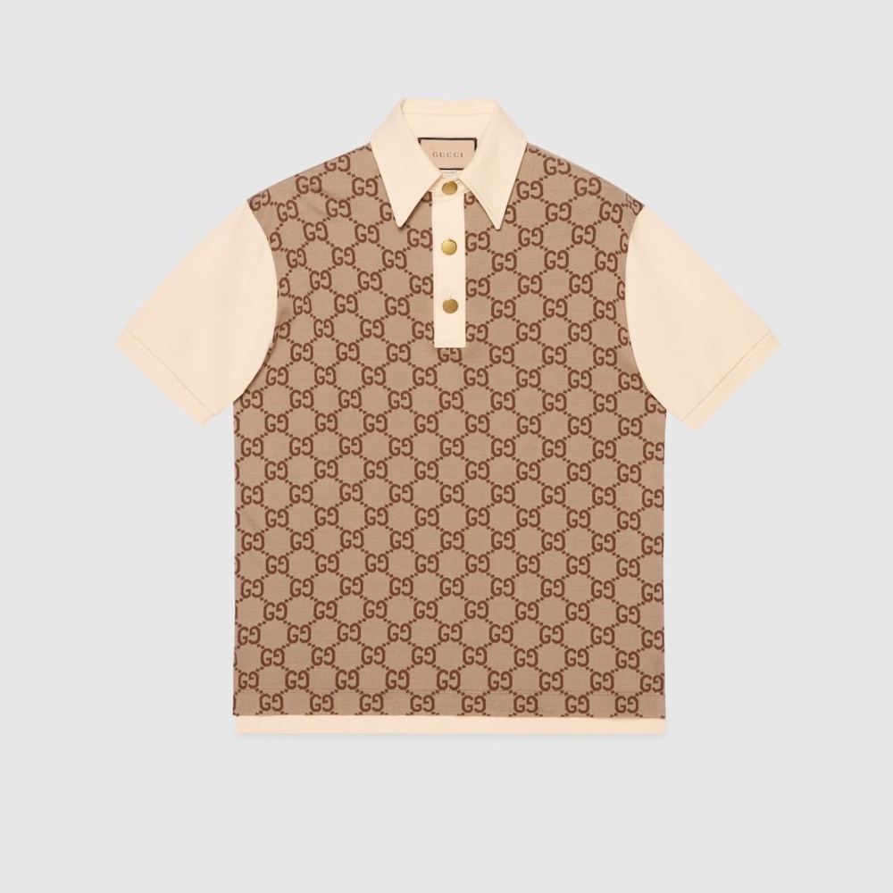 Gucci Polo-JUMBO GG COTTON SILK JACQUARD POLO. Only worn twice. Authentic!